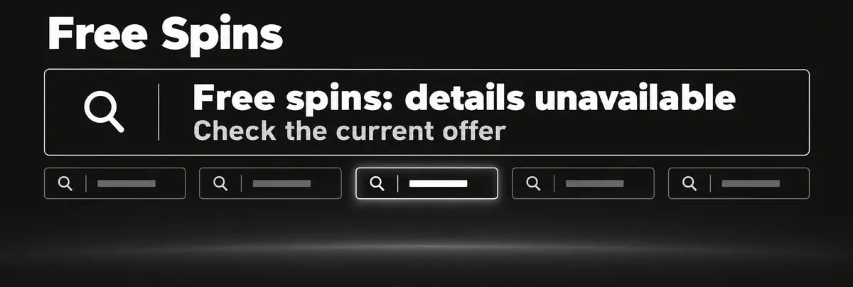 Dark charcoal and off-white Mafia banner featuring a grid of simple search-topic panels with free spins messaging