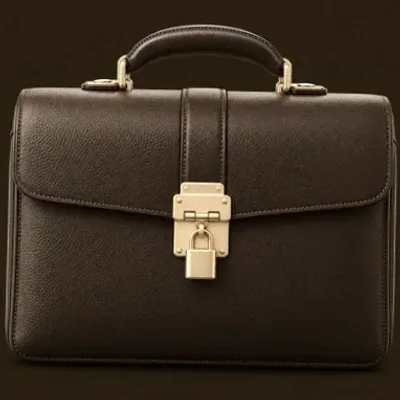 Locked leather briefcase — Mafia 77777